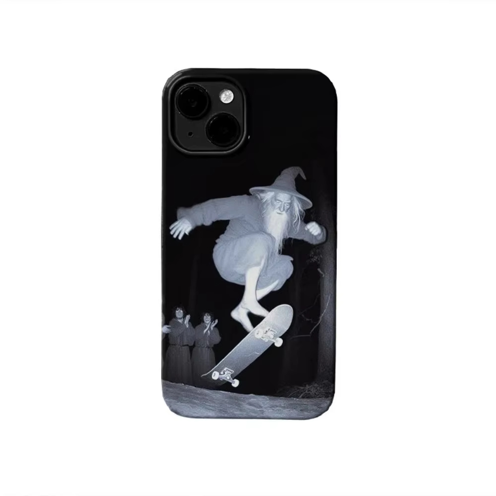 Skateboard - Whimsical Wizard Skateboarding Phone Case For