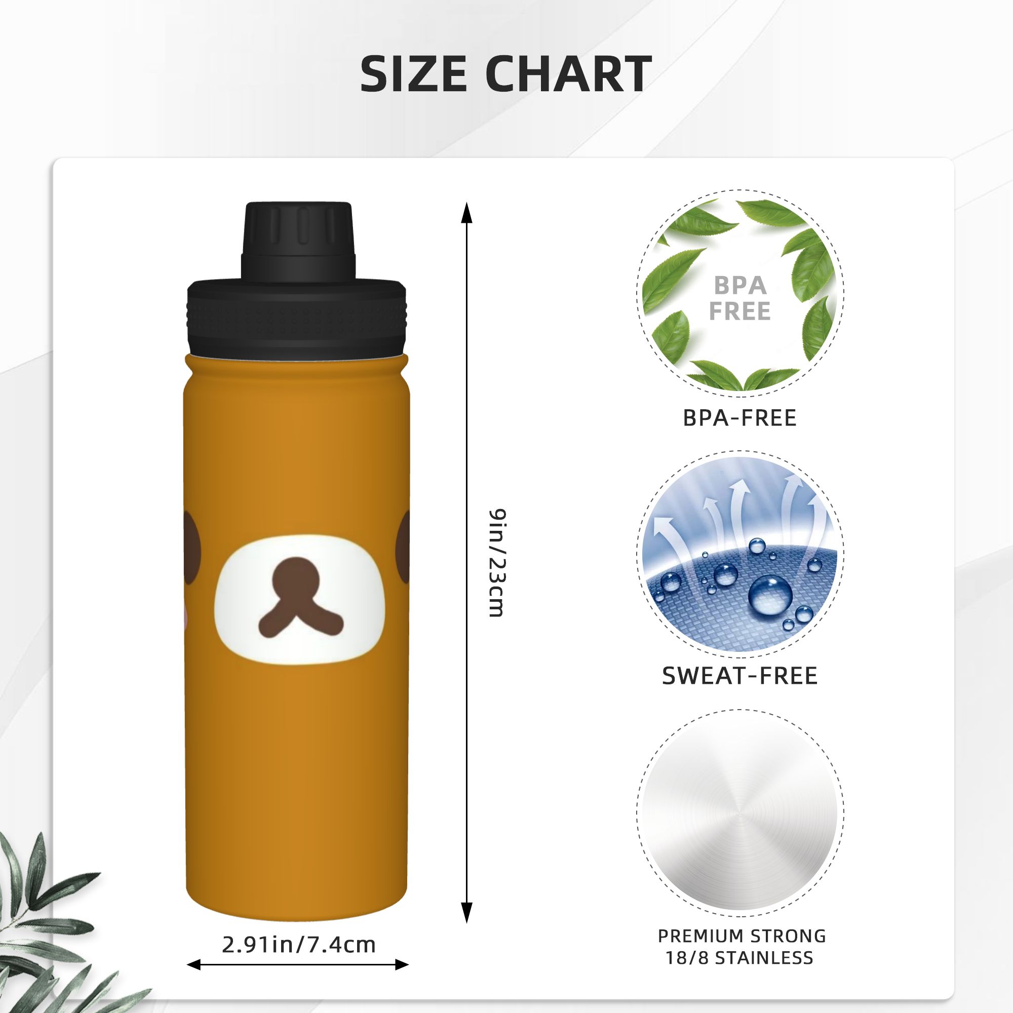 Cartoon Bear Rilakkumas 18OZ S - Sports Water Bottle Insulated ulasan dan harga