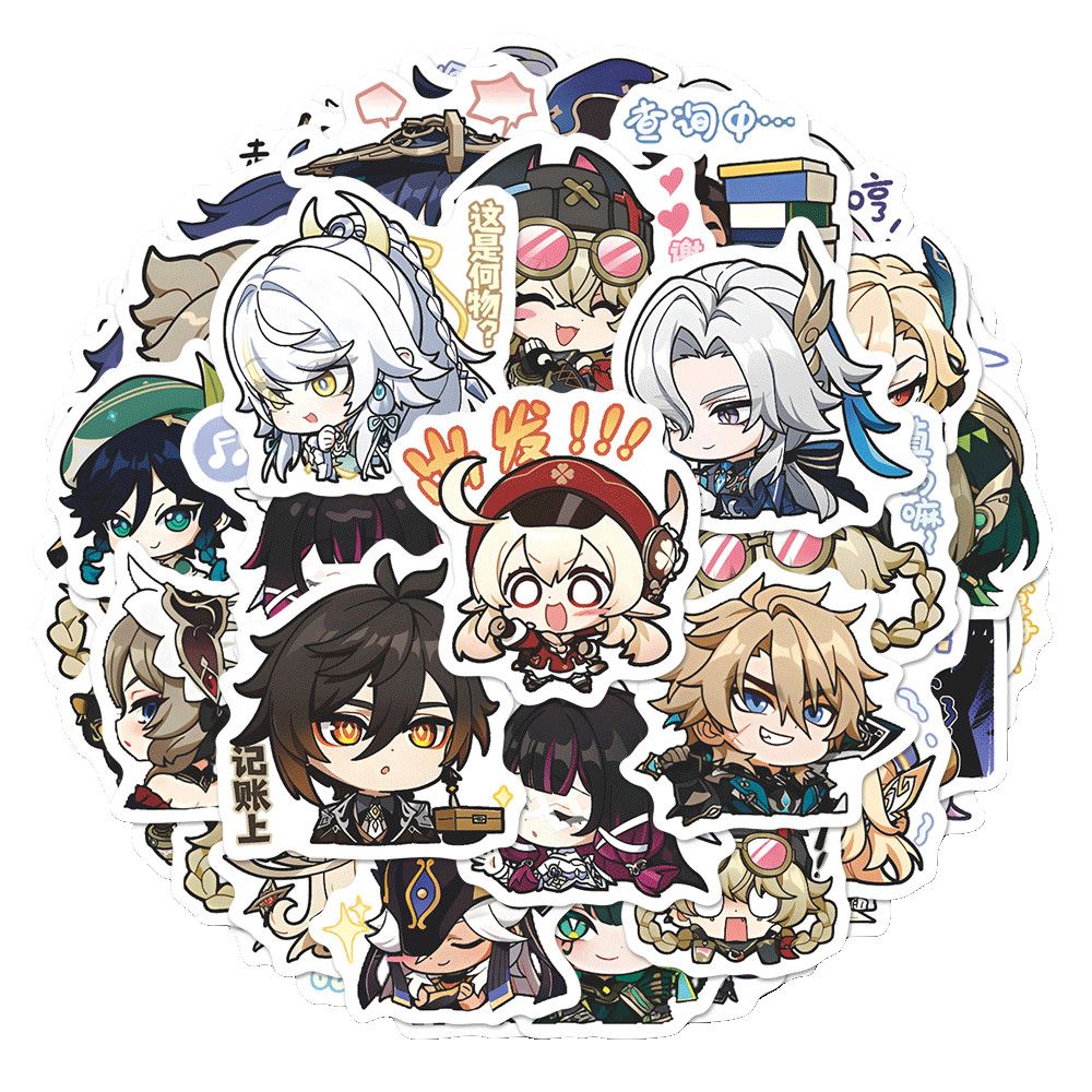 64PCS Genshin Impact Moon Maid - Skateboard ulasan dan harga